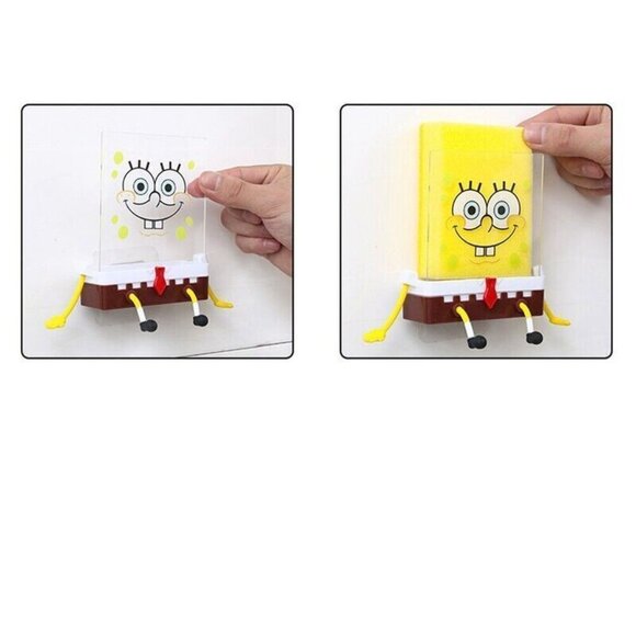 Sponge Bob Sponge Holder With Sponge Bob Graphic Sponge and Plastic Plate NEW! - Picture 6 of 10